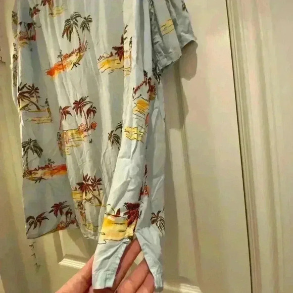 Men’s Hawaiian Short Sleeve Button Down Shirt Palm Trees Hula Dancer XXL Rayon - Picture 6 of 8